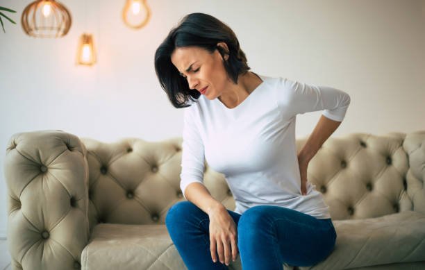 Women left back pain