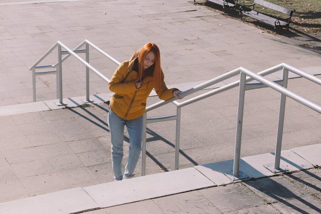 climbing stairs